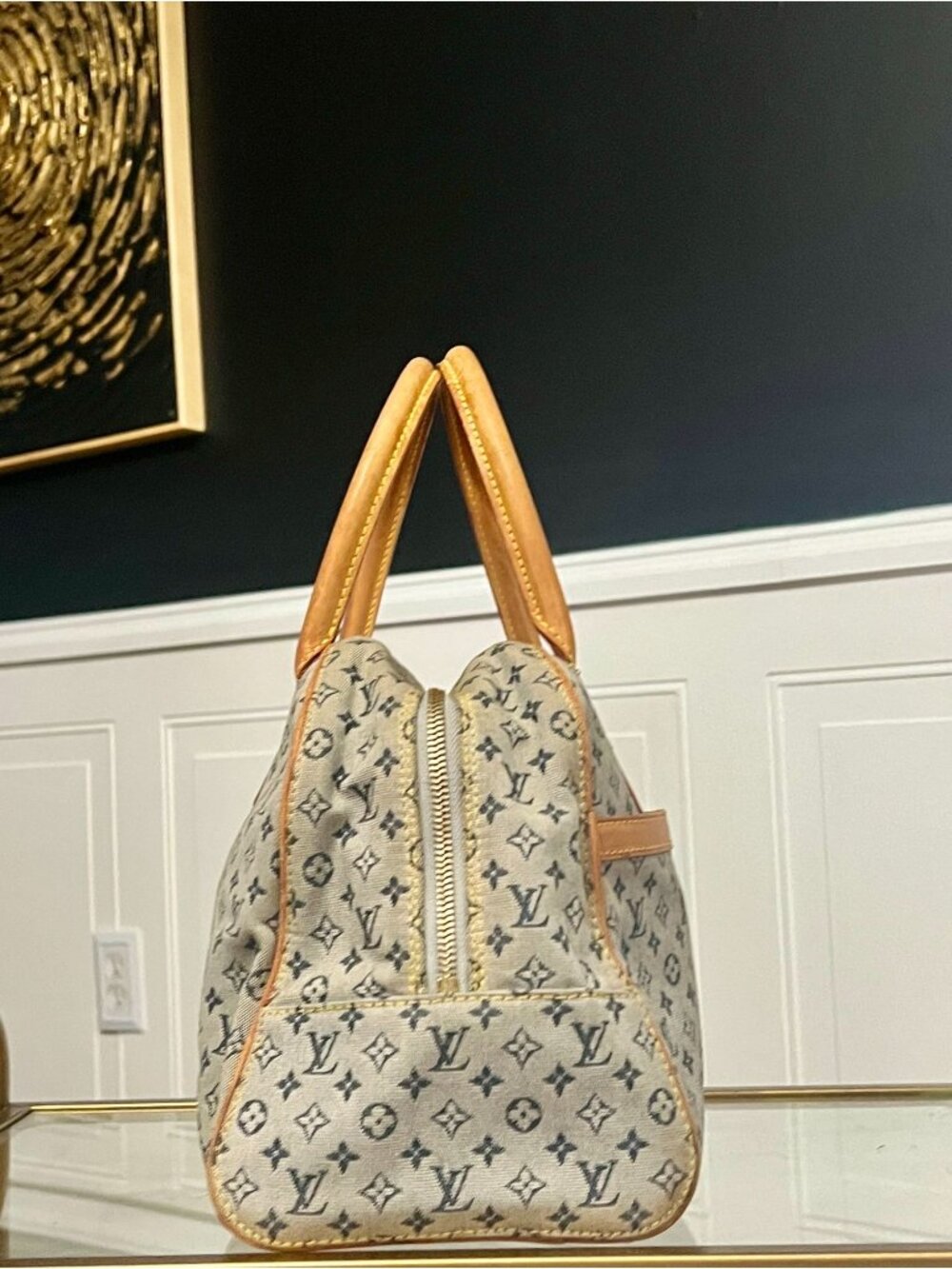 Louis Vuitton Vintage Blue Monogram Mini Lin Marie Bag 623E215P - Picture 4 of 15